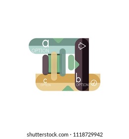 Abstract lines geometric infographic layoutAbstract lines geometric infographic layout, data visualization design, option step by step schedule, web box. Vector illustration isolated on white