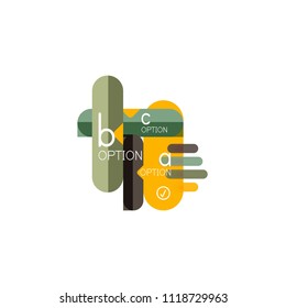 Líneas abstractas disposición de infografía geométricaLíneas abstractas diseño de infografía geométrica, diseño de visualización de datos, opción paso a paso, cuadro web. Ilustración del vector aislada en blanco