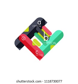 Abstract lines geometric infographic layoutAbstract lines geometric infographic layout, data visualization design, option step by step schedule, web box. Vector illustration isolated on white