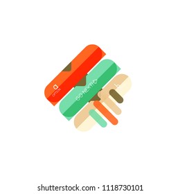 Abstract lines geometric infographic layoutAbstract lines geometric infographic layout, data visualization design, option step by step schedule, web box. Vector illustration isolated on white