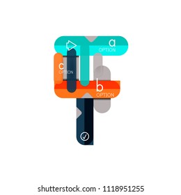 Abstract lines geometric infographic layoutAbstract lines geometric infographic layout, data visualization design, option step by step schedule, web box. Vector illustration isolated on white