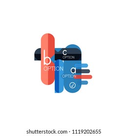 Líneas abstractas disposición de infografía geométricaLíneas abstractas diseño de infografía geométrica, diseño de visualización de datos, opción paso a paso, cuadro web. Ilustración del vector aislada en blanco