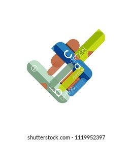 Abstract lines geometric infographic layoutAbstract lines geometric infographic layout, data visualization design, option step by step schedule, web box. Vector illustration isolated on white