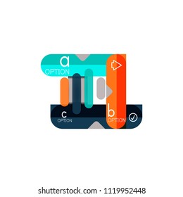 Abstract lines geometric infographic layoutAbstract lines geometric infographic layout, data visualization design, option step by step schedule, web box. Vector illustration isolated on white
