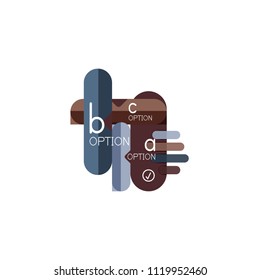 Abstract lines geometric infographic layoutAbstract lines geometric infographic layout, data visualization design, option step by step schedule, web box. Vector illustration isolated on white