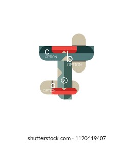 Linhas abstratas layout infográfico geométricoLinhas abstratas layout infográfico geométrico, design de visualização de dados, programação passo a passo opcional, web box. Ilustração vetorial isolada no branco