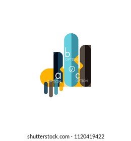 Abstract lines geometric infographic layoutAbstract lines geometric infographic layout, data visualization design, option step by step schedule, web box. Vector illustration isolated on white