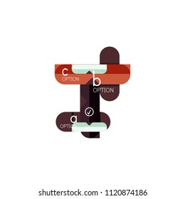 Líneas abstractas disposición de infografía geométricaLíneas abstractas diseño de infografía geométrica, diseño de visualización de datos, opción paso a paso, cuadro web. Ilustración del vector aislada en blanco
