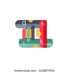 Abstract lines geometric infographic layoutAbstract lines geometric infographic layout, data visualization design, option step by step schedule, web box. Vector illustration isolated on white