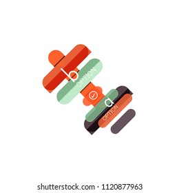 Líneas abstractas disposición de infografía geométricaLíneas abstractas diseño de infografía geométrica, diseño de visualización de datos, opción paso a paso, cuadro web. Ilustración del vector aislada en blanco