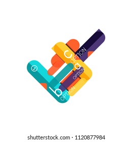 Abstract lines geometric infographic layoutAbstract lines geometric infographic layout, data visualization design, option step by step schedule, web box. Vector illustration isolated on white