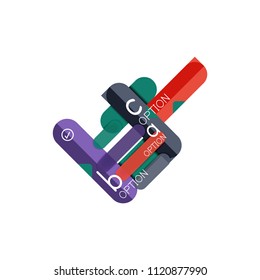 Abstract lines geometric infographic layoutAbstract lines geometric infographic layout, data visualization design, option step by step schedule, web box. Vector illustration isolated on white