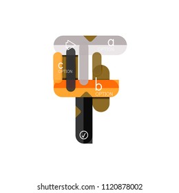Líneas abstractas disposición de infografía geométricaLíneas abstractas diseño de infografía geométrica, diseño de visualización de datos, opción paso a paso, cuadro web. Ilustración del vector aislada en blanco