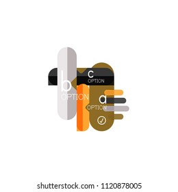 Abstract lines geometric infographic layoutAbstract lines geometric infographic layout, data visualization design, option step by step schedule, web box. Vector illustration isolated on white