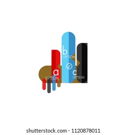 Abstract lines geometric infographic layoutAbstract lines geometric infographic layout, data visualization design, option step by step schedule, web box. Vector illustration isolated on white
