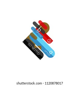 Abstract lines geometric infographic layoutAbstract lines geometric infographic layout, data visualization design, option step by step schedule, web box. Vector illustration isolated on white