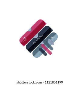 Abstract lines geometric infographic layoutAbstract lines geometric infographic layout, data visualization design, option step by step schedule, web box. Vector illustration isolated on white