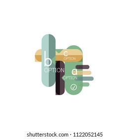 Abstract lines geometric infographic layoutAbstract lines geometric infographic layout, data visualization design, option step by step schedule, web box. Vector illustration isolated on white