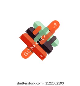 Abstract lines geometric infographic layoutAbstract lines geometric infographic layout, data visualization design, option step by step schedule, web box. Vector illustration isolated on white