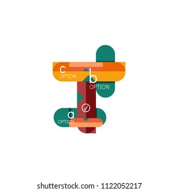 Abstract lines geometric infographic layoutAbstract lines geometric infographic layout, data visualization design, option step by step schedule, web box. Vector illustration isolated on white