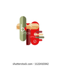 Abstract lines geometric infographic layoutAbstract lines geometric infographic layout, data visualization design, option step by step schedule, web box. Vector illustration isolated on white