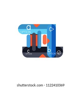Abstract lines geometric infographic layoutAbstract lines geometric infographic layout, data visualization design, option step by step schedule, web box. Vector illustration isolated on white