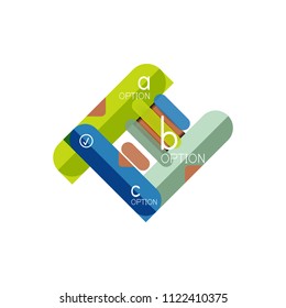 Abstract lines geometric infographic layoutAbstract lines geometric infographic layout, data visualization design, option step by step schedule, web box. Vector illustration isolated on white