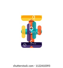 Abstract lines geometric infographic layoutAbstract lines geometric infographic layout, data visualization design, option step by step schedule, web box. Vector illustration isolated on white