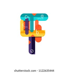 Abstract lines geometric infographic layoutAbstract lines geometric infographic layout, data visualization design, option step by step schedule, web box. Vector illustration isolated on white