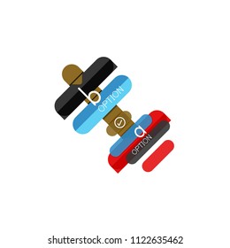 Abstract lines geometric infographic layoutAbstract lines geometric infographic layout, data visualization design, option step by step schedule, web box. Vector illustration isolated on white