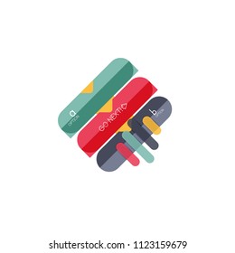 Abstract lines geometric infographic layoutAbstract lines geometric infographic layout, data visualization design, option step by step schedule, web box. Vector illustration isolated on white
