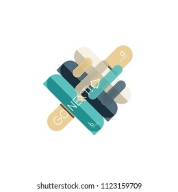 Abstract lines geometric infographic layoutAbstract lines geometric infographic layout, data visualization design, option step by step schedule, web box. Vector illustration isolated on white