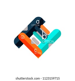 Abstract lines geometric infographic layoutAbstract lines geometric infographic layout, data visualization design, option step by step schedule, web box. Vector illustration isolated on white