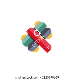 Linhas abstratas layout infográfico geométricoLinhas abstratas layout infográfico geométrico, design de visualização de dados, programação passo a passo opcional, web box. Ilustração vetorial isolada no branco