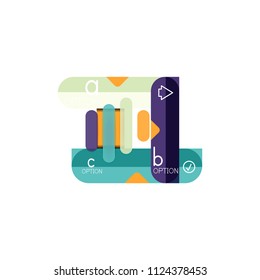 Abstract lines geometric infographic layoutAbstract lines geometric infographic layout, data visualization design, option step by step schedule, web box. Vector illustration isolated on white