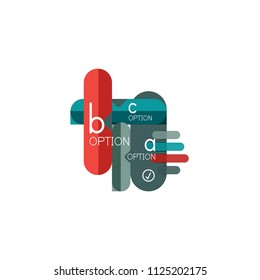 Abstract lines geometric infographic layoutAbstract lines geometric infographic layout, data visualization design, option step by step schedule, web box. Vector illustration isolated on white