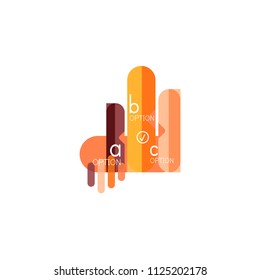 Líneas abstractas disposición de infografía geométricaLíneas abstractas diseño de infografía geométrica, diseño de visualización de datos, opción paso a paso, cuadro web. Ilustración del vector aislada en blanco