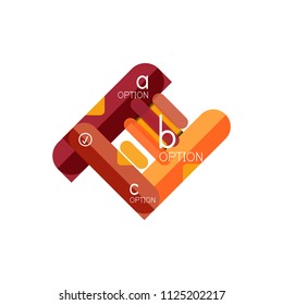 Abstract lines geometric infographic layoutAbstract lines geometric infographic layout, data visualization design, option step by step schedule, web box. Vector illustration isolated on white