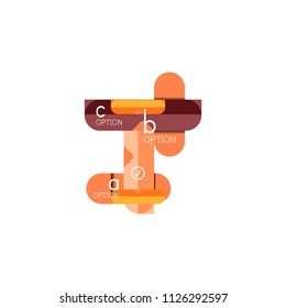 Líneas abstractas disposición de infografía geométricaLíneas abstractas diseño de infografía geométrica, diseño de visualización de datos, opción paso a paso, cuadro web. Ilustración del vector aislada en blanco