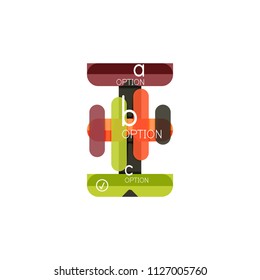 Abstract lines geometric infographic layoutAbstract lines geometric infographic layout, data visualization design, option step by step schedule, web box. Vector illustration isolated on white