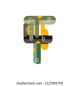 Líneas abstractas disposición de infografía geométricaLíneas abstractas diseño de infografía geométrica, diseño de visualización de datos, opción paso a paso, cuadro web. Ilustración del vector aislada en blanco