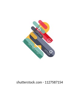 Abstract lines geometric infographic layoutAbstract lines geometric infographic layout, data visualization design, option step by step schedule, web box. Vector illustration isolated on white