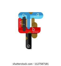 Abstract lines geometric infographic layoutAbstract lines geometric infographic layout, data visualization design, option step by step schedule, web box. Vector illustration isolated on white