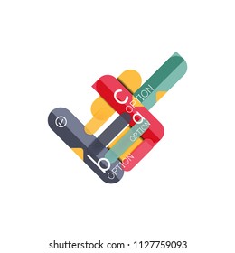 Abstract lines geometric infographic layoutAbstract lines geometric infographic layout, data visualization design, option step by step schedule, web box. Vector illustration isolated on white