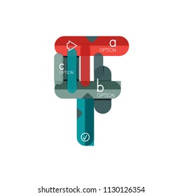 Abstrakte Linien geometrisches Infografik-LayoutAbstrakte Linien geometrisches Infografik-Layout, Datenvisualisierung Design, Option Schritt für Schritt, Web-Box. Vektorgrafik einzeln auf Weiß