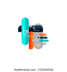 Abstract lines geometric infographic layoutAbstract lines geometric infographic layout, data visualization design, option step by step schedule, web box. Vector illustration isolated on white