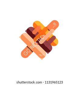 Linhas abstratas layout infográfico geométricoLinhas abstratas layout infográfico geométrico, design de visualização de dados, programação passo a passo opcional, web box. Ilustração vetorial isolada no branco