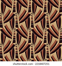 Abstract lines geometric ornament seamless pattern. Wave mosaic geometric endless wallpaper. Decorative patchwork ornament. Vector decorative backdrop for fabric design, textile print, wrapping, cover