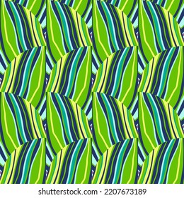 Abstract lines geometric ornament in vintage style. Wave mosaic geometric seamless patern. Decorative patchwork ornament. Design for fabric, textile print, wrapping paper, cover. Vector illustration