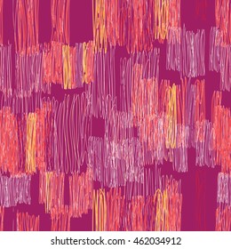 Abstract lines geometric seamless pattern. Color pencil drawing line texture Stylish abstract ornamental stripped background